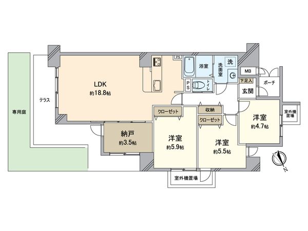 ファミールハイツ京都伏見 ステージ1 間取図(平面図)