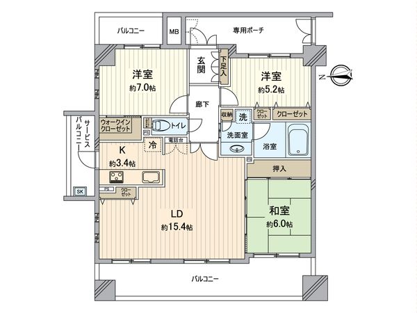 エスリード伏見桃山壱番館 間取図(平面図) エスリード伏見桃山壱番館 間取図(平面図)