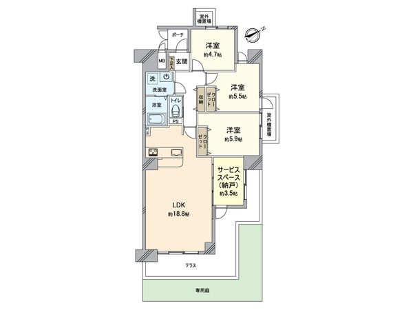 ファミールハイツ京都伏見 ステージ1 間取図(平面図)