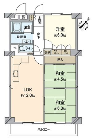 向島ニュータウン 第ニ街区D棟 間取図(平面図)