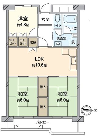 ハイム伏見B棟 間取図(平面図) 間取図(平面図)
