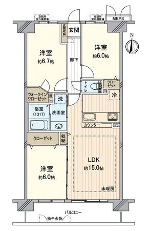 ライオンズマンション伏見 間取図(平面図) ライオンズマンション伏見 間取図(平面図)