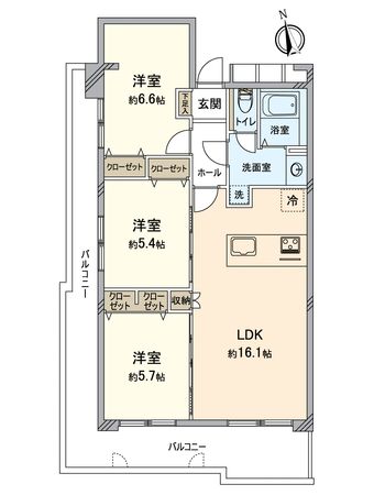 ハイム伏見C棟 間取図(平面図)