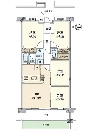 パデシオン桃山南 間取図(平面図) パデシオン桃山南 間取図(平面図)