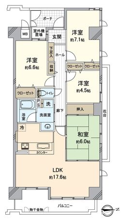 グランデュール鴨川Ⅰ番館 間取図(平面図)