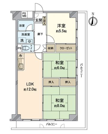 伏見日光ハイツ2号棟 間取図(平面図) 伏見日光ハイツ2号棟 間取図(平面図)
