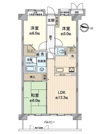 ユニハイム桃山御陵 間取図(平面図) ユニハイム桃山御陵 間取図(平面図)