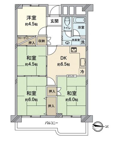 ハイム伏見B棟 間取図(平面図)