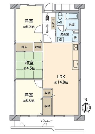 ハイム伏見A棟 間取図(平面図) ハイム伏見A棟 間取図(平面図)