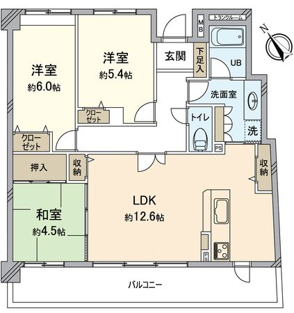 グラン・コート向島 間取図(平面図) 間取図(平面図)