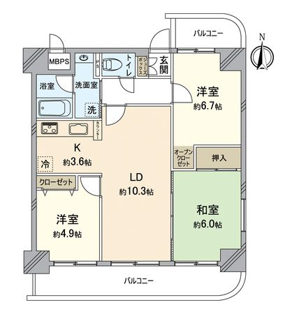 フェリエス桃山 間取図(平面図) 間取図(平面図)