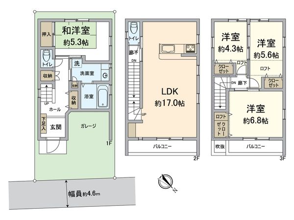 西淀川区姫里3丁目戸建 間取図(平面図) 西淀川区姫里3丁目戸建 間取図(平面図)