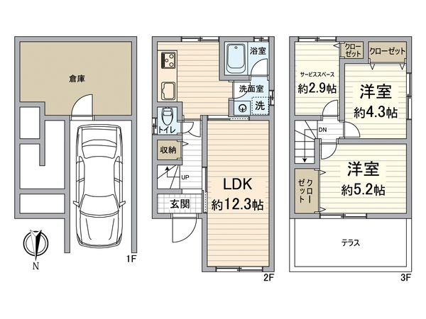 西淀川区御幣島6丁目戸建 間取図(平面図)