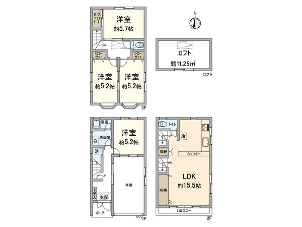 北区大淀南3丁目戸建 間取図(平面図)