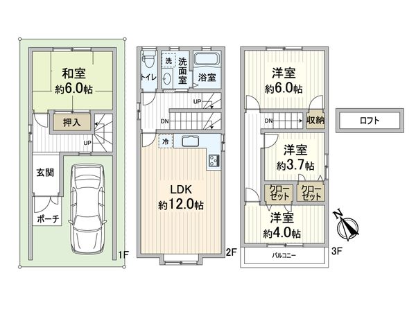 西淀川区姫島1丁目 戸建 間取図(平面図) 西淀川区姫島1丁目 戸建 間取図(平面図)