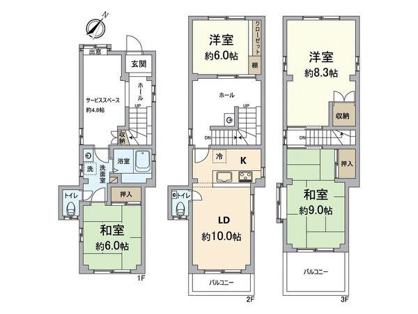 福島区吉野3丁目戸建 間取図(平面図) 福島区吉野3丁目戸建 間取図(平面図)