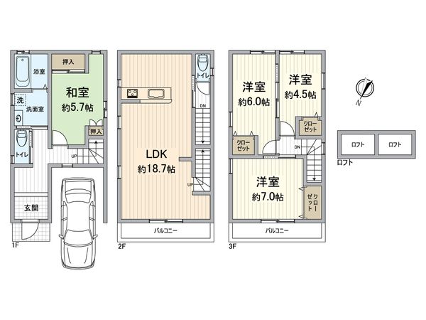 西淀川区姫里3丁目戸建 間取図(平面図) 西淀川区姫里3丁目戸建 間取図(平面図)