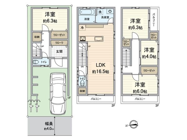 此花区高見3丁目戸建 間取図(平面図) 此花区高見3丁目戸建 間取図(平面図)