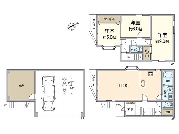 西淀川区中島1丁目戸建 間取図(平面図) 西淀川区中島1丁目戸建 間取図(平面図)