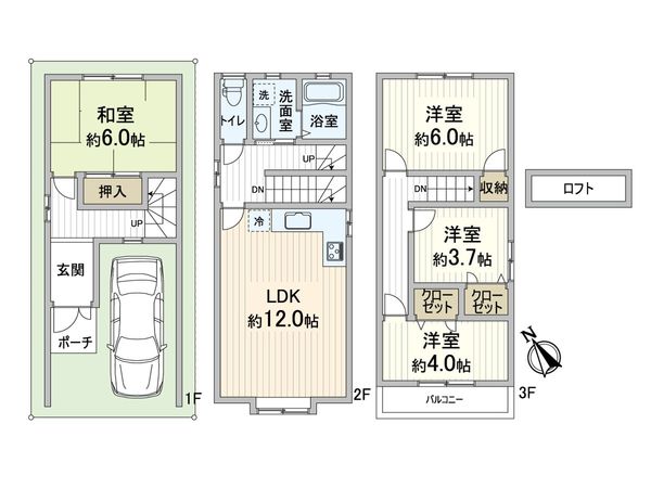 西淀川区姫島1丁目 戸建 間取図(平面図) 西淀川区姫島1丁目 戸建 間取図(平面図)