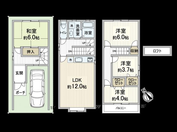西淀川区姫島1丁目 戸建 間取図(平面図)