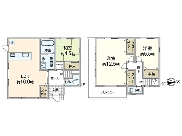 全居室に収納スペースが備えられた3LDKの間取り。