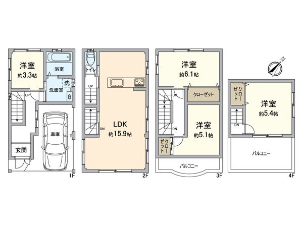 此花区春日出北1丁目 戸建 間取図(平面図) 此花区春日出北1丁目 戸建 間取図(平面図)