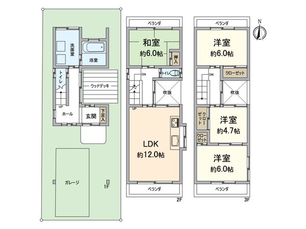 此花区春日出北3丁目 戸建 間取図(平面図) 此花区春日出北3丁目 戸建 間取図(平面図)