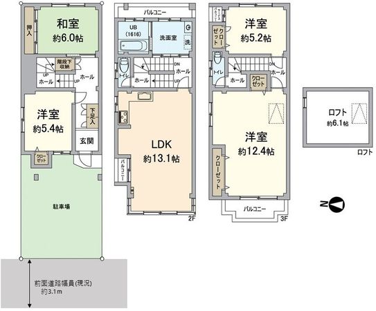 福島区野田2丁目 戸建 間取図(平面図) 福島区野田2丁目 戸建 間取図(平面図)