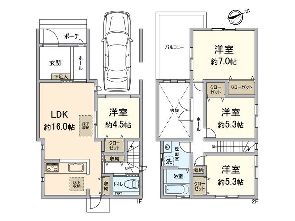 此花区春日出北2丁目 戸建 間取図(平面図) 此花区春日出北2丁目 戸建 間取図(平面図)