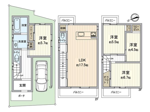 此花区高見2丁目戸建 間取図(平面図)
