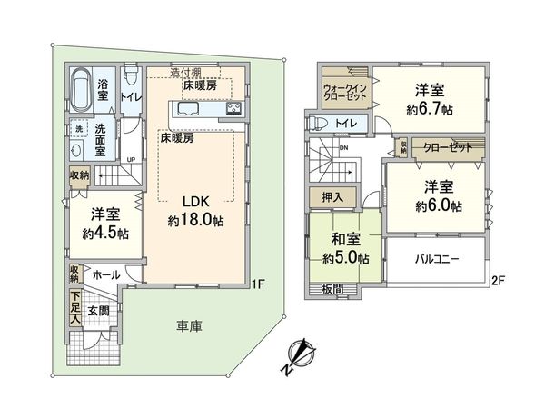 西淀川区姫里3丁目戸建 間取図(平面図) 西淀川区姫里3丁目戸建 間取図(平面図)