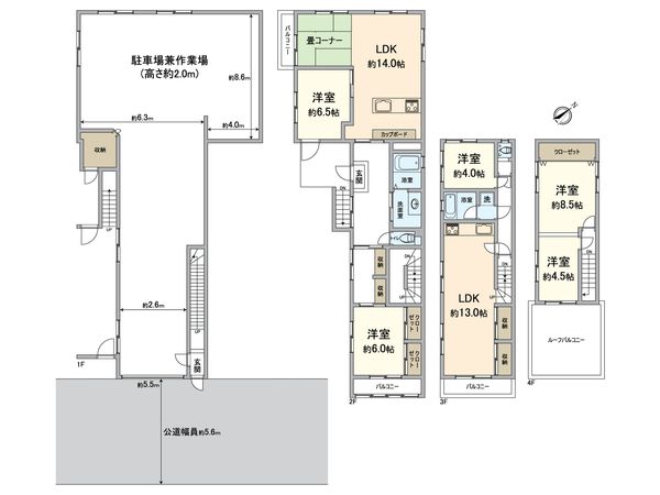西淀川区柏里1丁目戸建 間取図(平面図) 西淀川区柏里1丁目戸建 間取図(平面図)