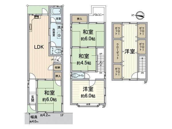 西淀川区柏里2丁目 戸建て 間取図(平面図)
