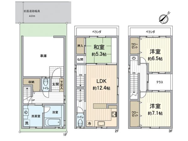 此花区西九条3丁目 戸建 間取図(平面図) 此花区西九条3丁目 戸建 間取図(平面図)