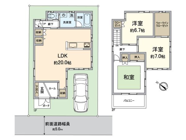 西淀川区千舟2丁目戸建 間取図(平面図) 西淀川区千舟2丁目戸建 間取図(平面図)