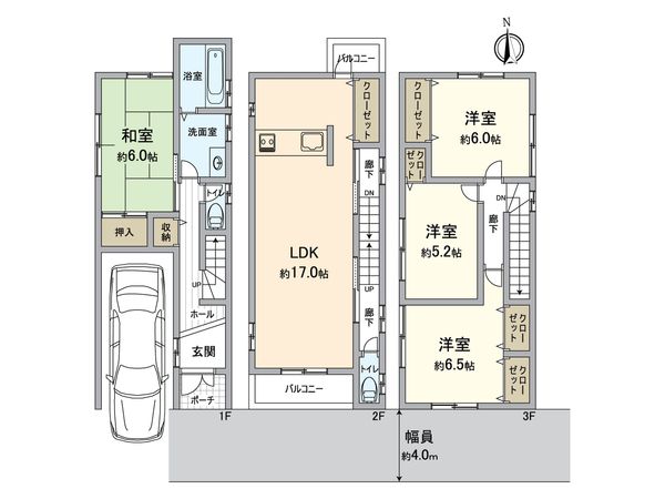 此花区高見3丁目戸建 間取図(平面図) 此花区高見3丁目戸建 間取図(平面図)