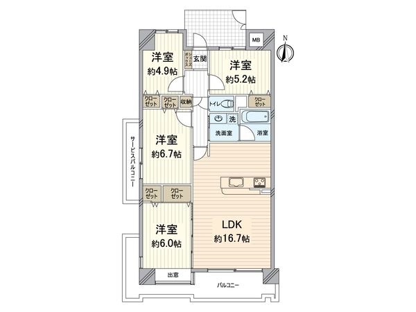 高見フローラルタウン ブロッサムコート32 間取図(平面図) 間取図(平面図)