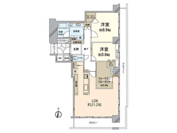 ライオンズマンション大阪スカイタワー 間取図(平面図)