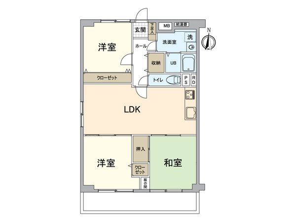 姫里スカイハイツ 間取図(平面図)