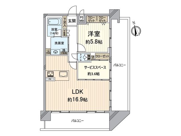 リーガル福島あみだ池 間取図(平面図) 間取図(平面図)
