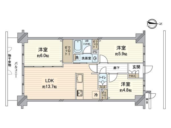 ユニハイム十三野中 間取図(平面図) 間取図(平面図)