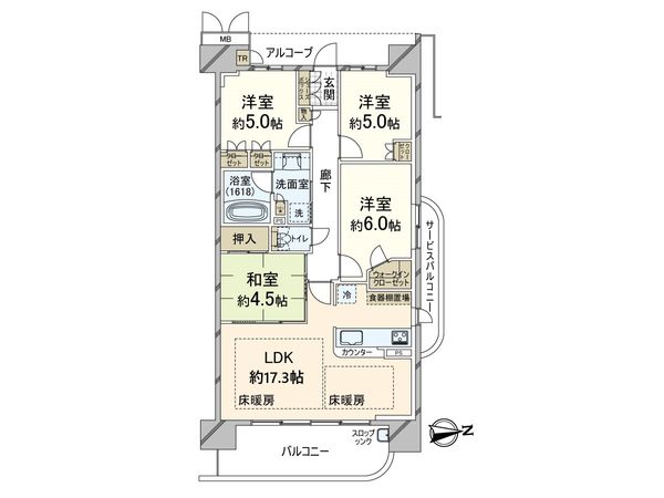 リバーガーデン福島木漏れ日の丘 CDEF棟 間取図(平面図) リバーガーデン福島木漏れ日の丘 CDEF棟 間取図(平面図)