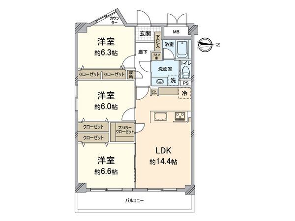 ユニライフ福島 C棟 間取図(平面図) 間取図(平面図)