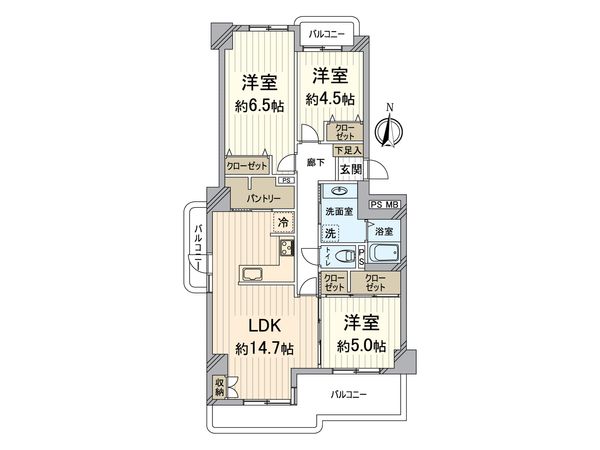 佃第2コーポ 5号棟 間取図(平面図) 佃第2コーポ 5号棟 間取図(平面図)