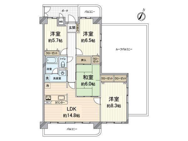 キングマンション姫島5 間取図(平面図) 間取図(平面図)