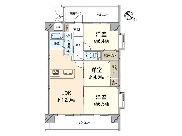ロイヤルスクウェア福島 間取図(平面図)