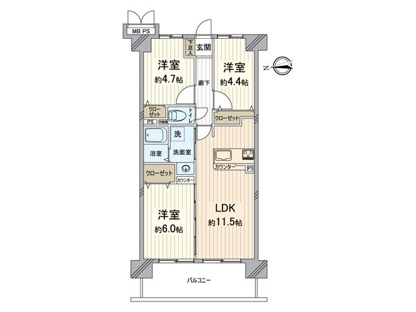 ライオンズマンション此花 間取図(平面図) 間取図(平面図)