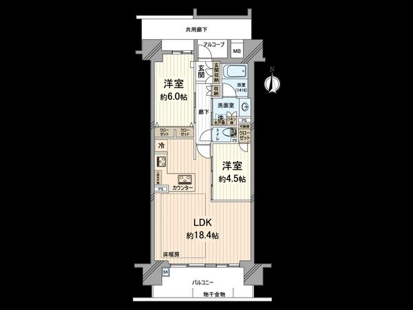プレサンスグラン福島 間取図(平面図)