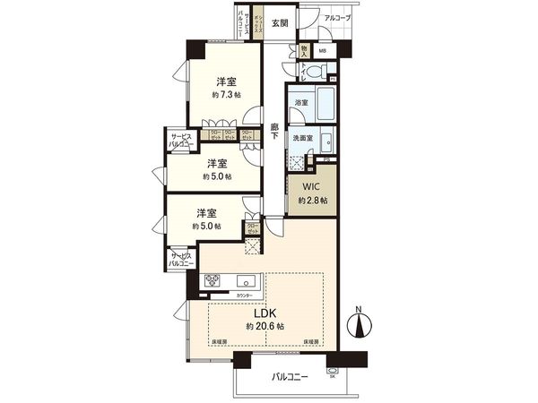 ローレルタワー梅田ウエスト 間取図(平面図)
